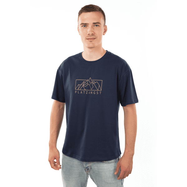 T-Shirt Mountain Logo Blau